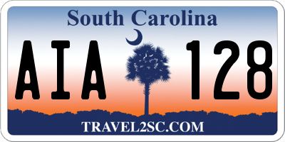 SC license plate AIA128