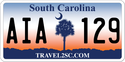 SC license plate AIA129