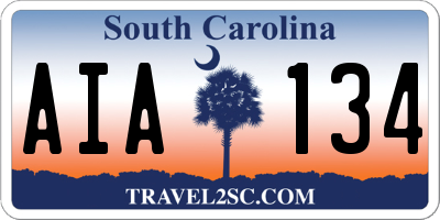 SC license plate AIA134
