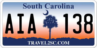 SC license plate AIA138