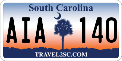 SC license plate AIA140