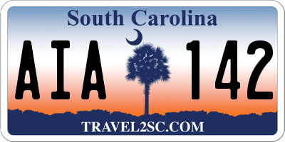 SC license plate AIA142