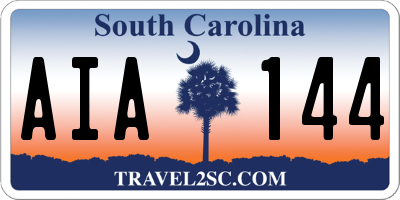 SC license plate AIA144