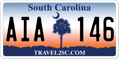 SC license plate AIA146