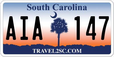 SC license plate AIA147