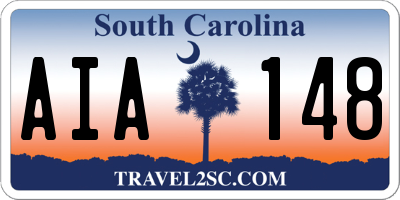 SC license plate AIA148