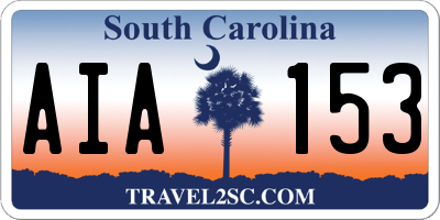 SC license plate AIA153