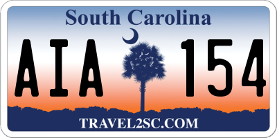 SC license plate AIA154