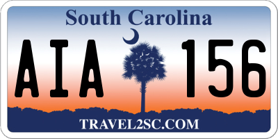SC license plate AIA156