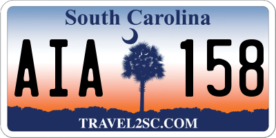 SC license plate AIA158
