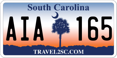 SC license plate AIA165