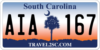 SC license plate AIA167