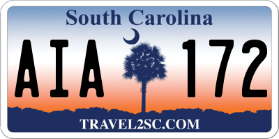 SC license plate AIA172