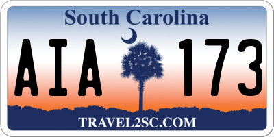SC license plate AIA173