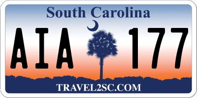 SC license plate AIA177