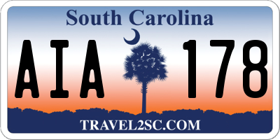SC license plate AIA178