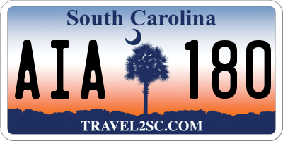 SC license plate AIA180