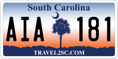SC license plate AIA181