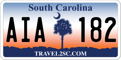 SC license plate AIA182