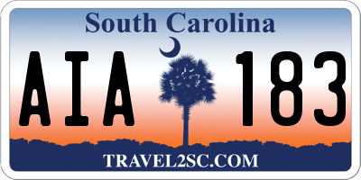 SC license plate AIA183