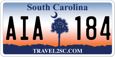 SC license plate AIA184