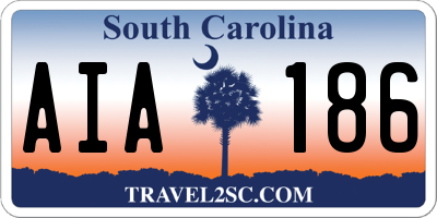 SC license plate AIA186