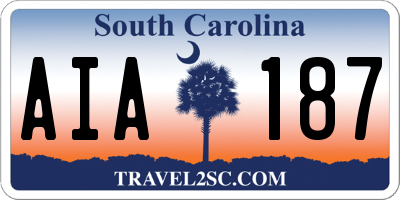 SC license plate AIA187