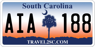 SC license plate AIA188