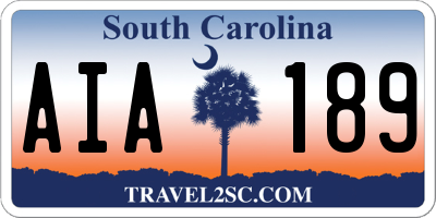 SC license plate AIA189