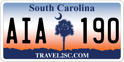 SC license plate AIA190
