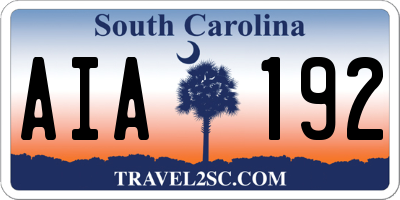 SC license plate AIA192