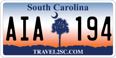 SC license plate AIA194