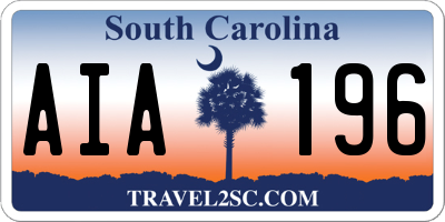 SC license plate AIA196