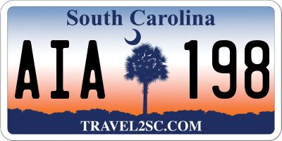 SC license plate AIA198