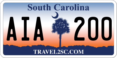 SC license plate AIA200