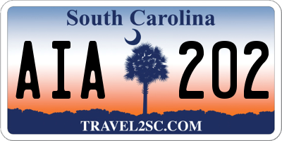 SC license plate AIA202