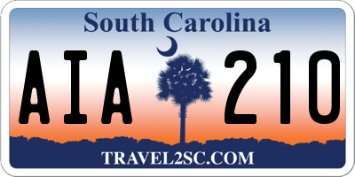 SC license plate AIA210
