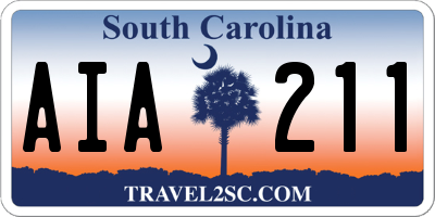SC license plate AIA211