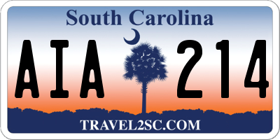 SC license plate AIA214