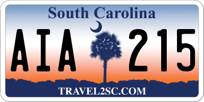 SC license plate AIA215