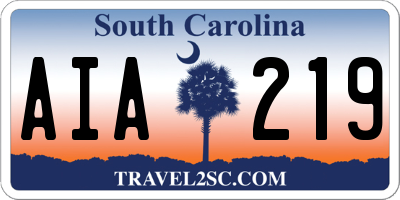 SC license plate AIA219