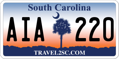 SC license plate AIA220