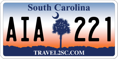 SC license plate AIA221