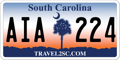 SC license plate AIA224
