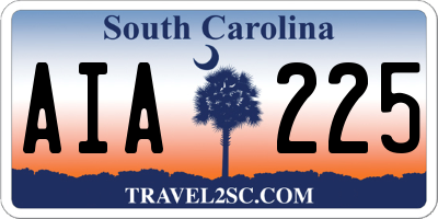 SC license plate AIA225