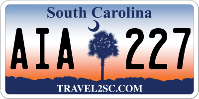 SC license plate AIA227