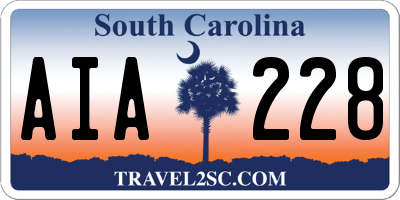 SC license plate AIA228