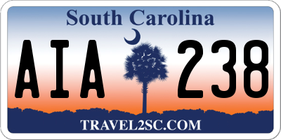 SC license plate AIA238