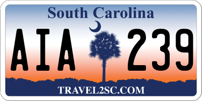 SC license plate AIA239