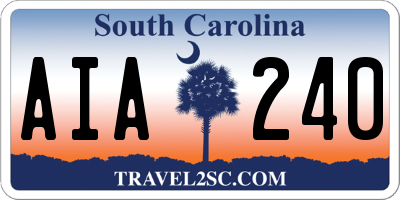 SC license plate AIA240